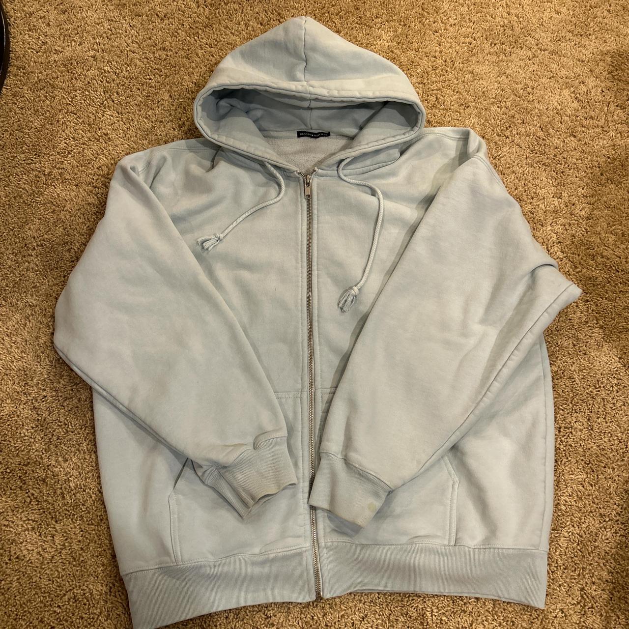 Light blue brandy Melville zip up One size So big... - Depop