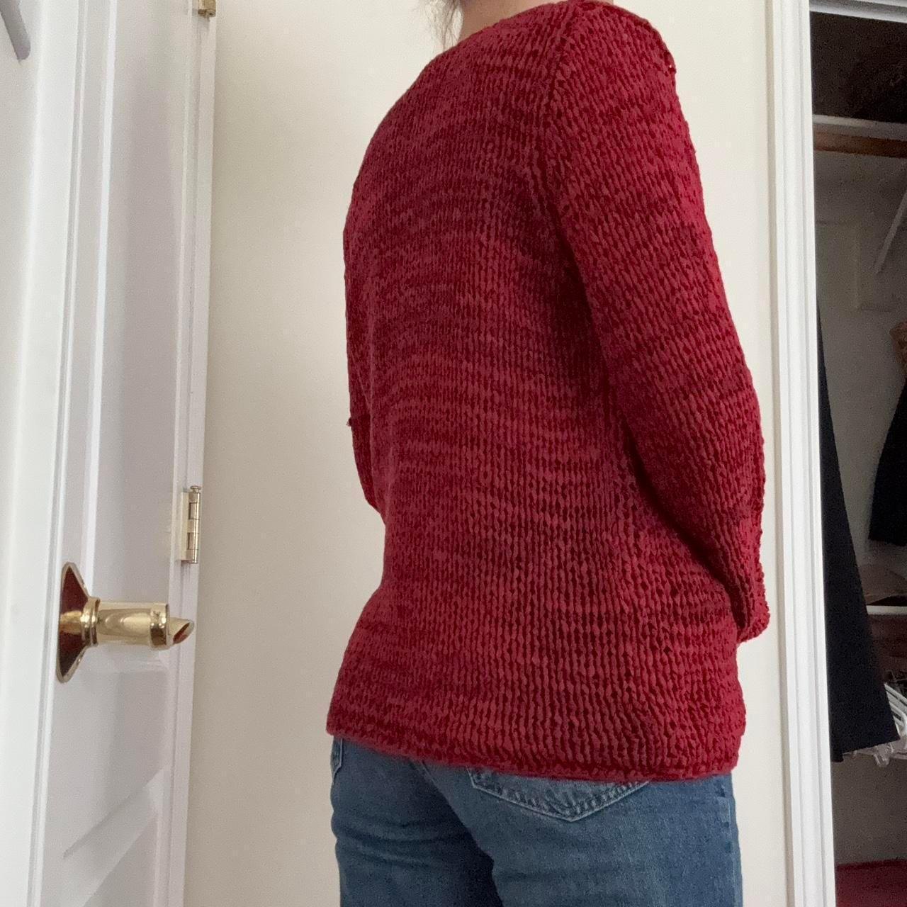 Women's Cardigan - Red - M – Sigrid Olsen Open Kn… - image 2