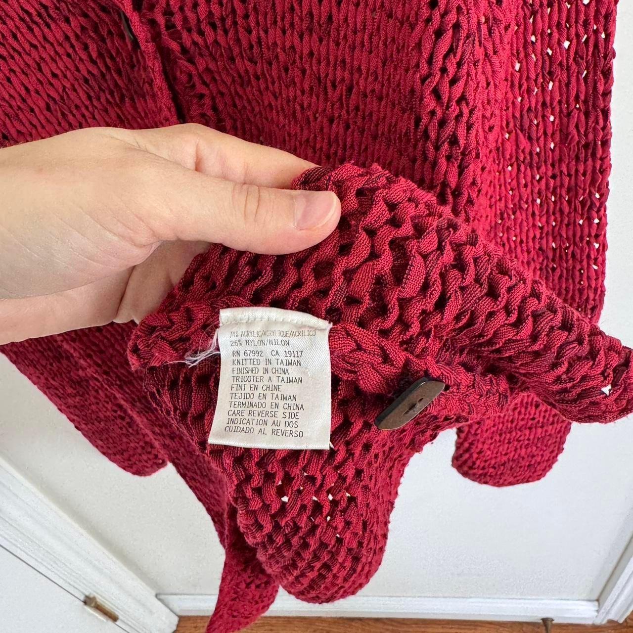 Women's Cardigan - Red - M – Sigrid Olsen Open Kn… - image 5