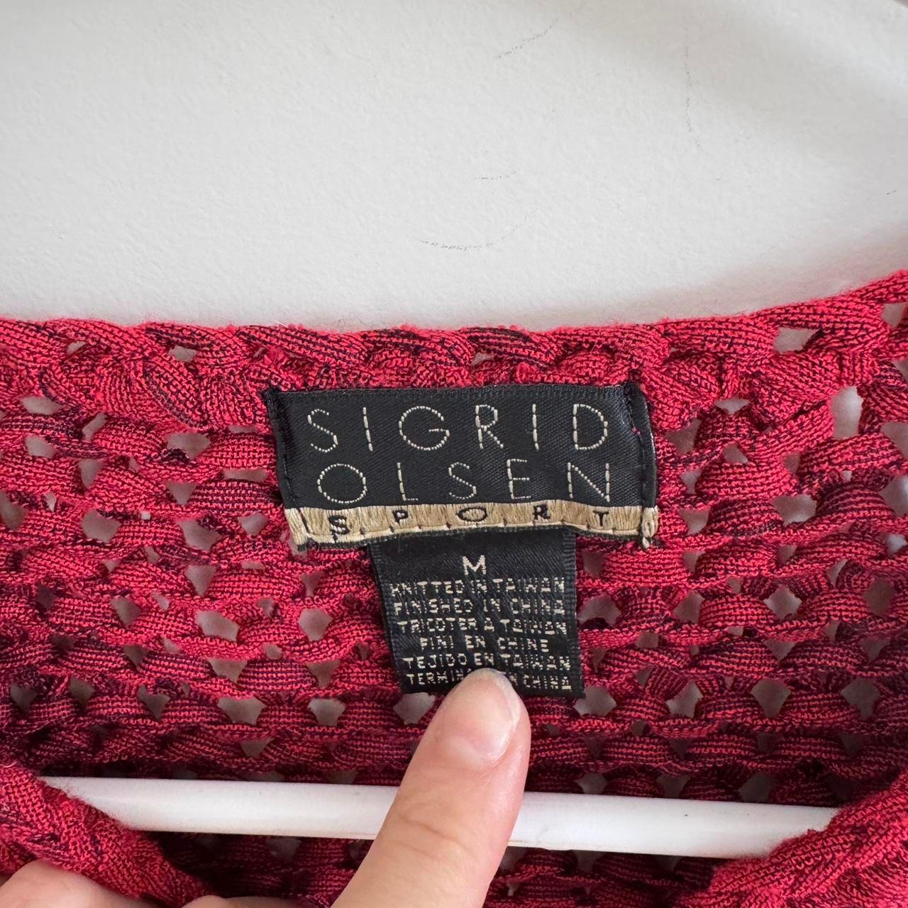Women's Cardigan - Red - M – Sigrid Olsen Open Kn… - image 4