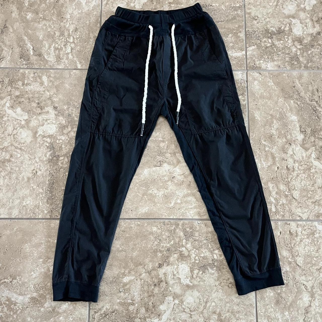 Bassike black utility pants with deep pockets and... - Depop