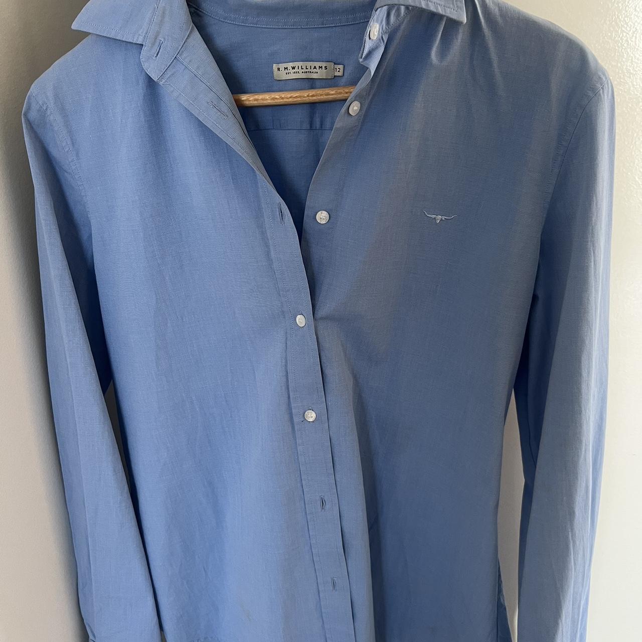 RM Williams shirt blue colour Size 12 Depop
