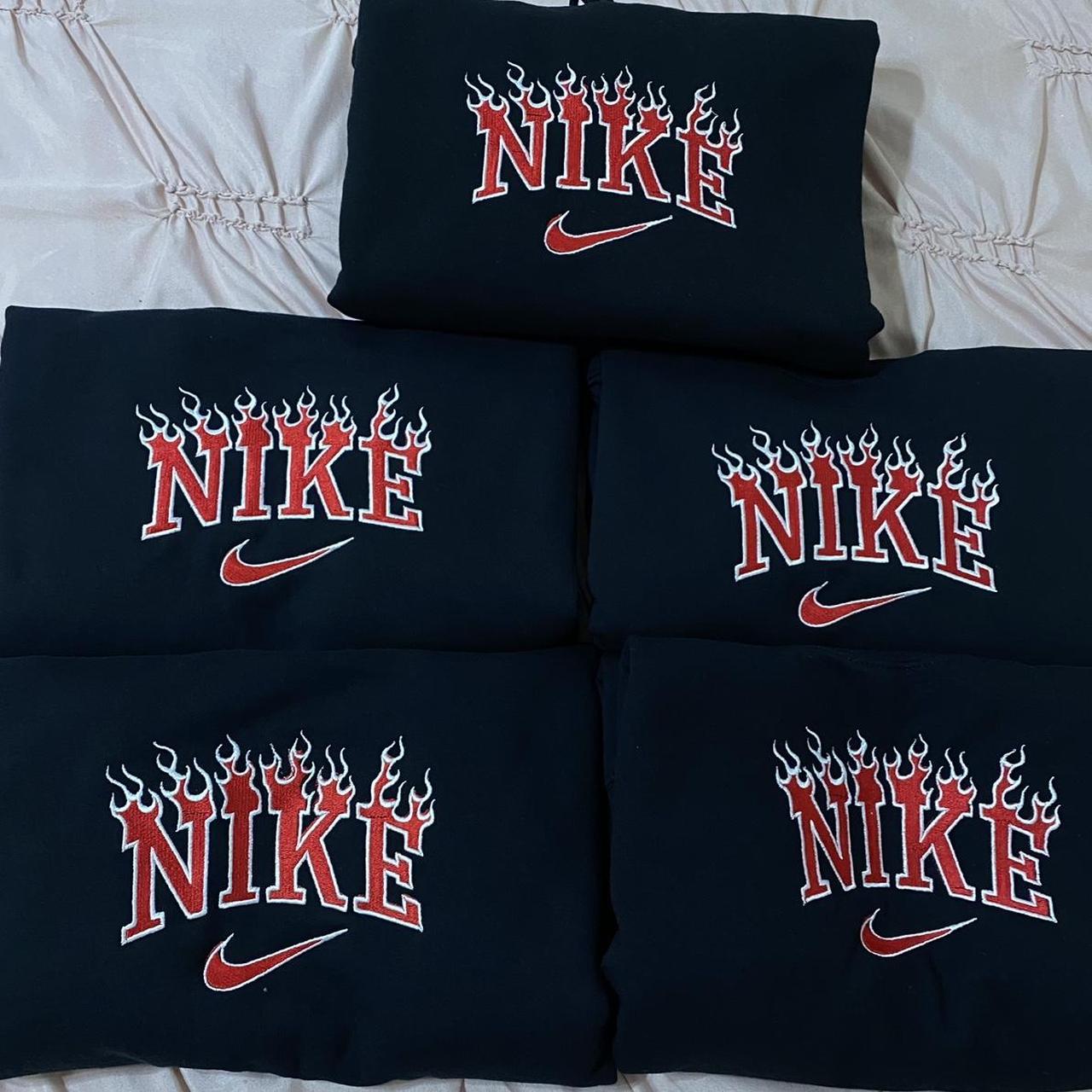 nike flame embroidered sweatshirt