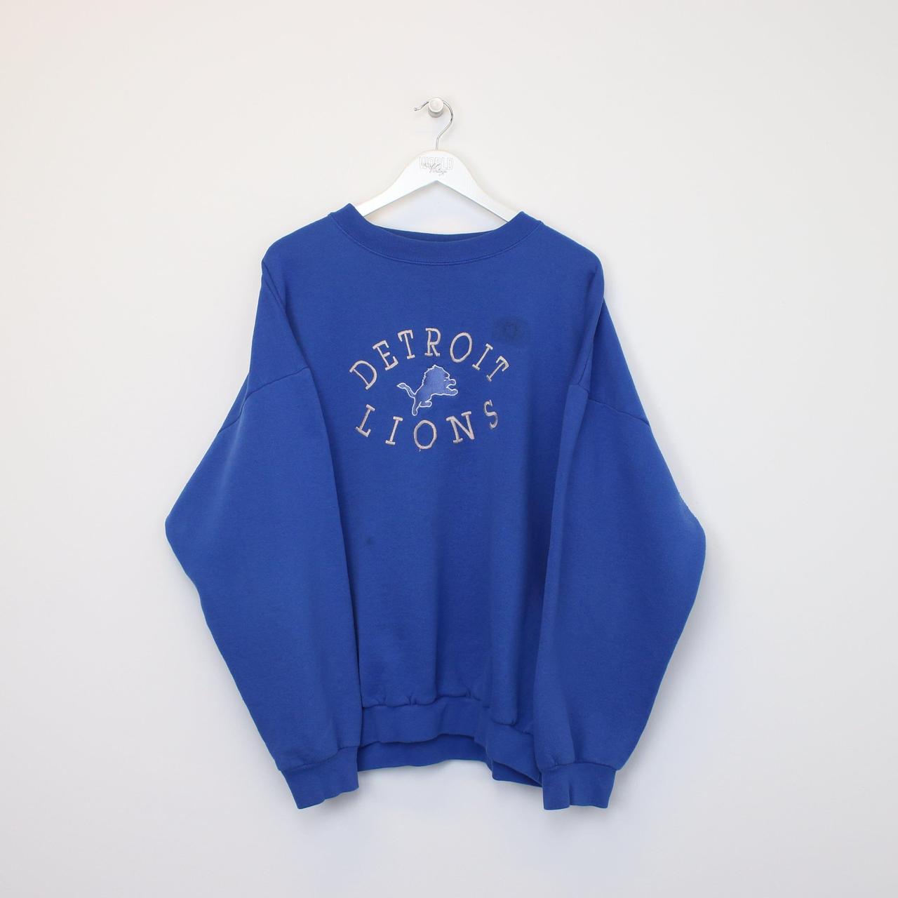 VINTAGE DETROIT LIONS BABY BLUE SWEATER size small - Depop