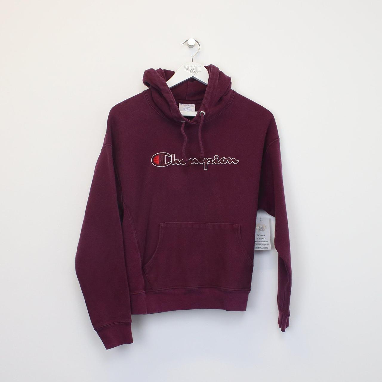 Vintage Champion hoodie in Burgundy. Best fits Depop