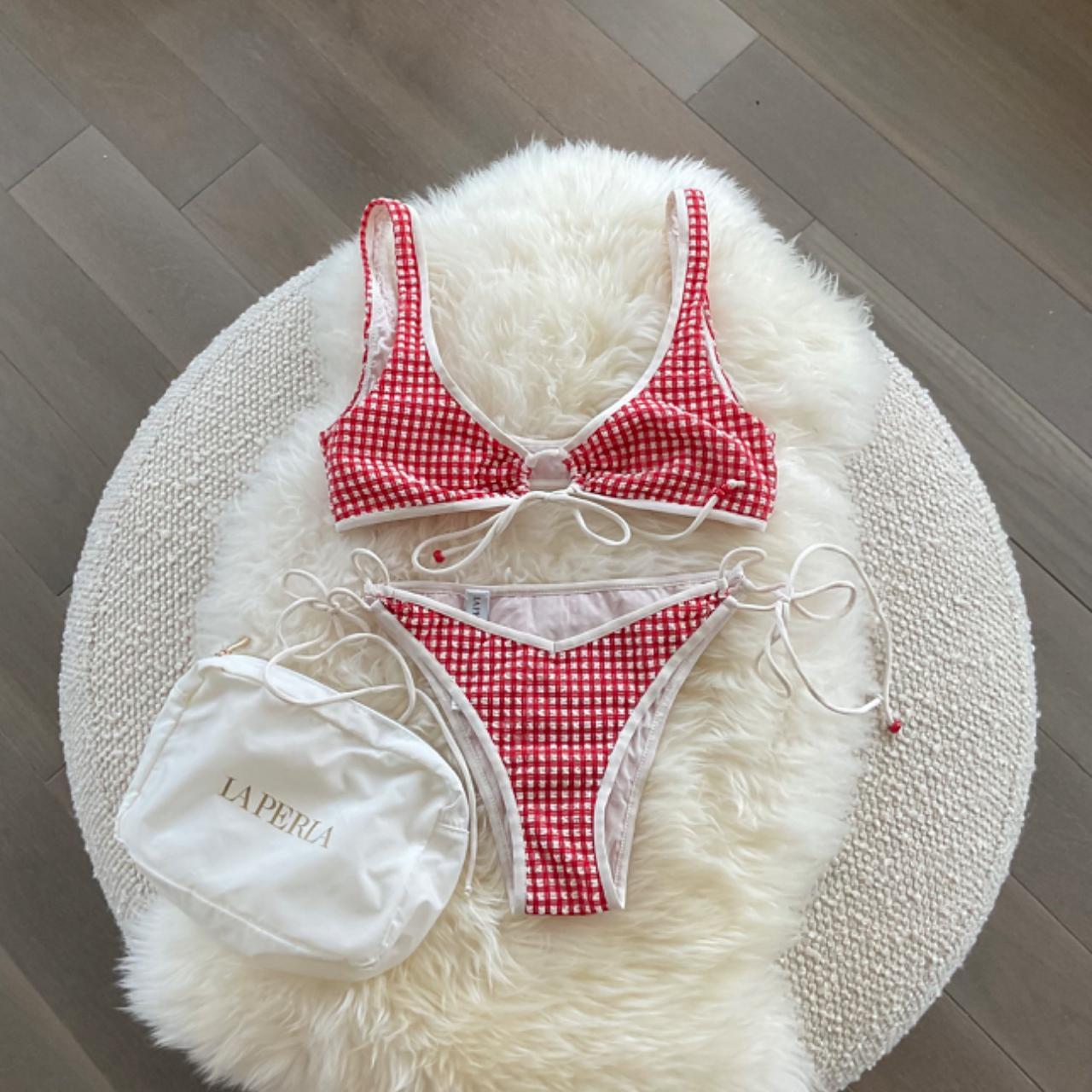 La Perla Gingham Seersucker red bikini Unique and... - Depop