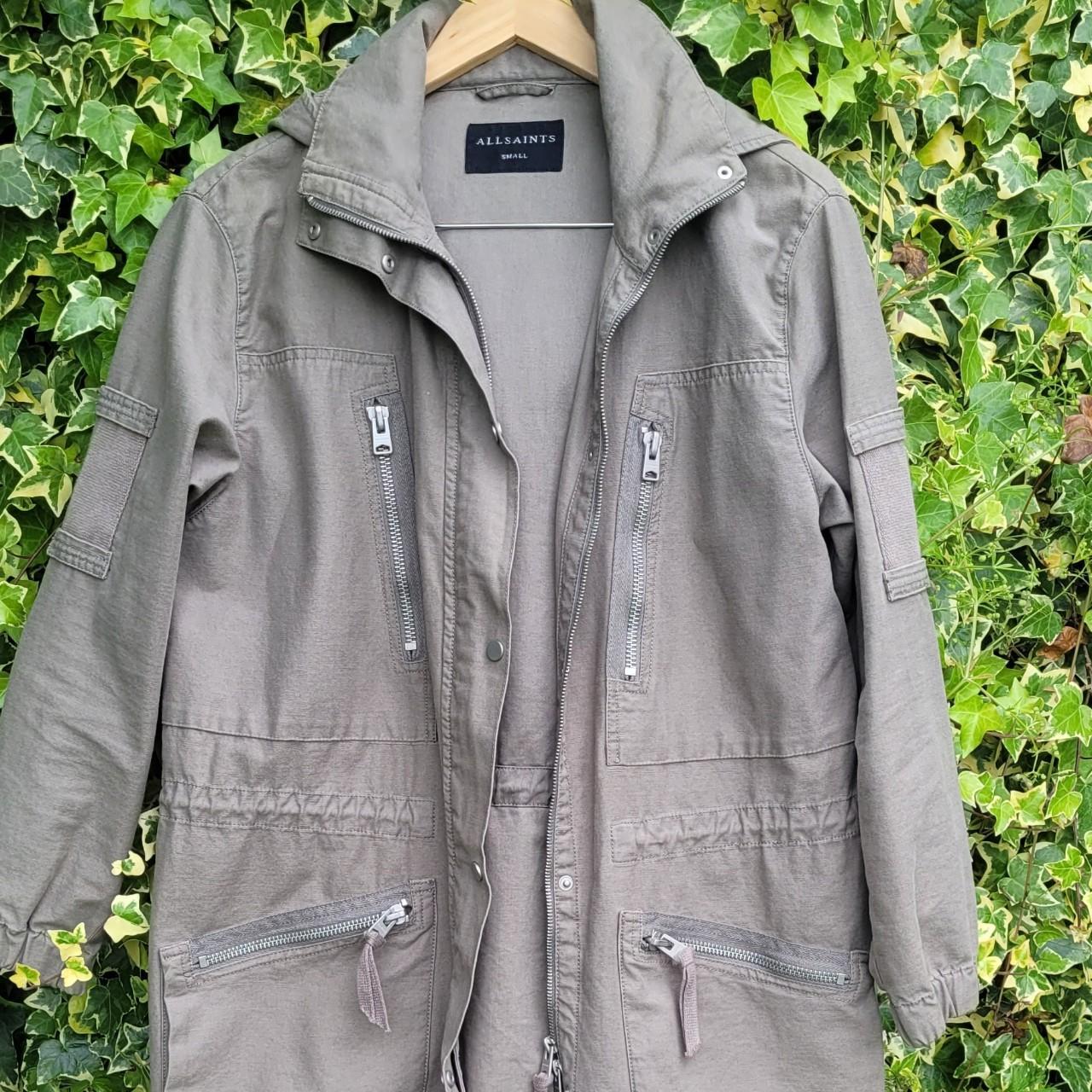 All Saints canvas hooded Parker coat, A great coat