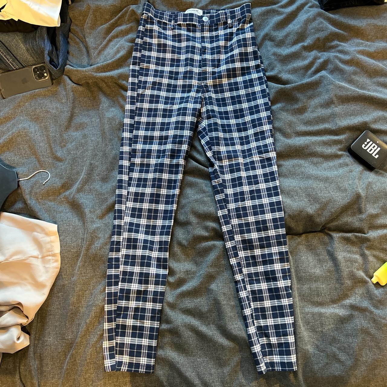 Pull and bear blue trousers Size 8 approx - Depop