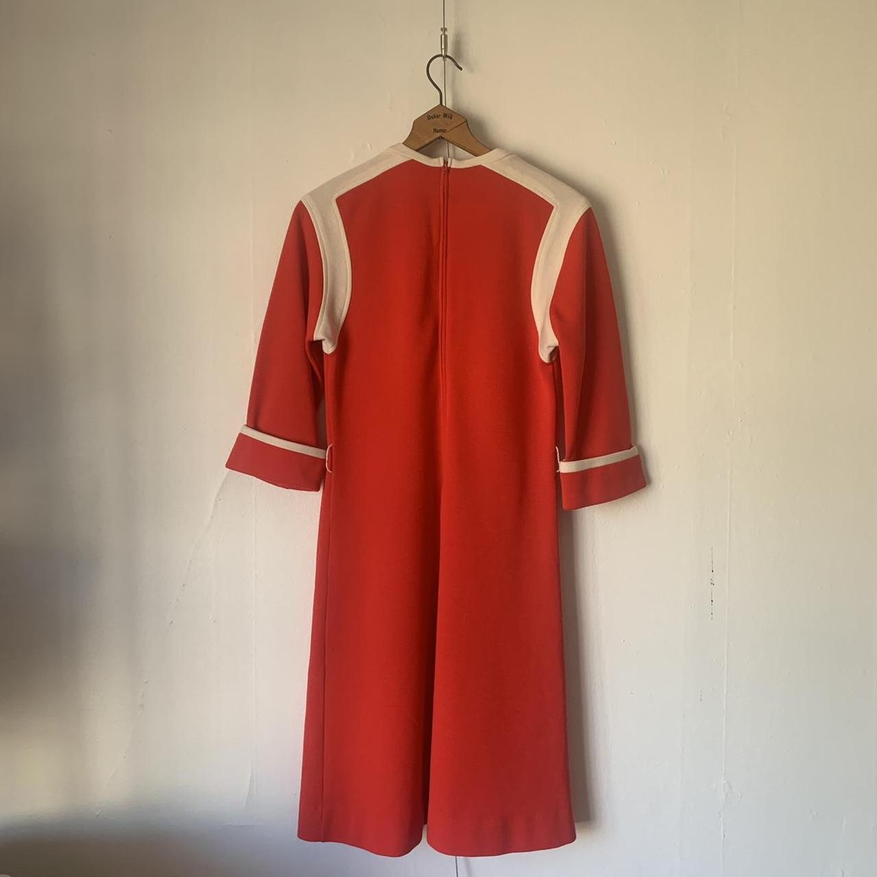 60s 70s Butte Knit orange and white Mod dress. Depop