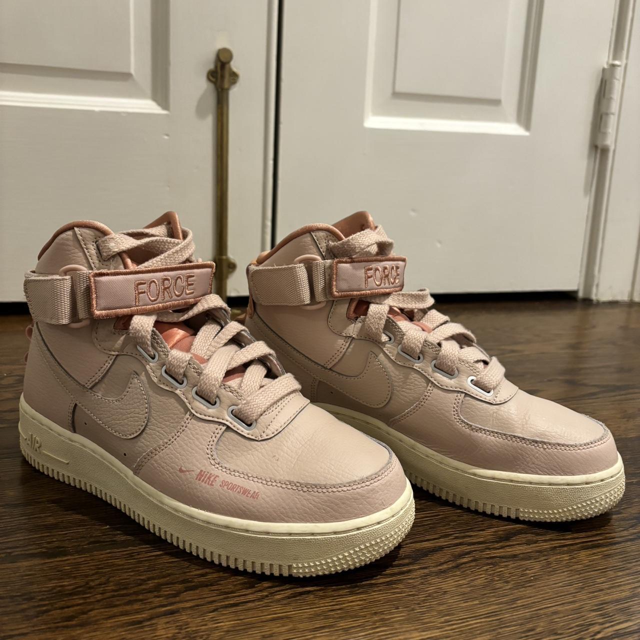 BLUSH PINK NIKE AIR FORCES WORN MAYBE 4 TIMES