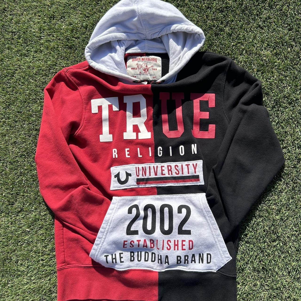 Shops true religion hoodie black and red