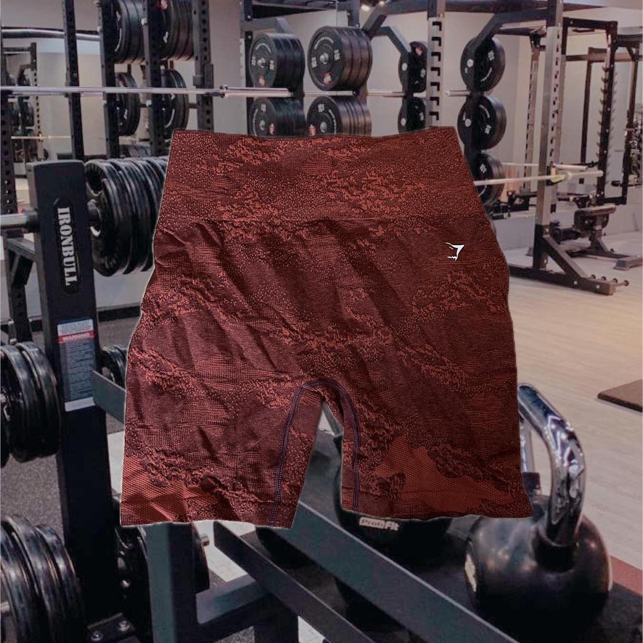 Gymshark Adapt Camo Seamless Shorts - Storm Red/Cherry Brown