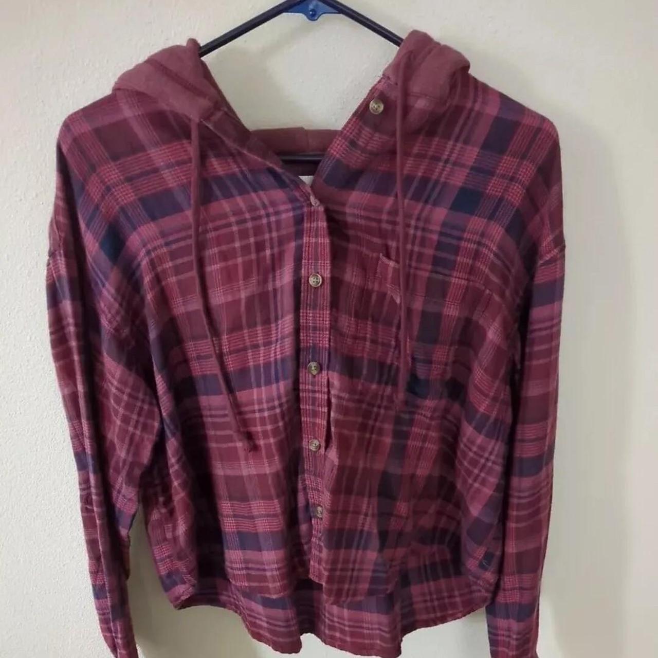 💕AMERICAN EAGLE Plaid Cropped Flannel Distressed... - Depop