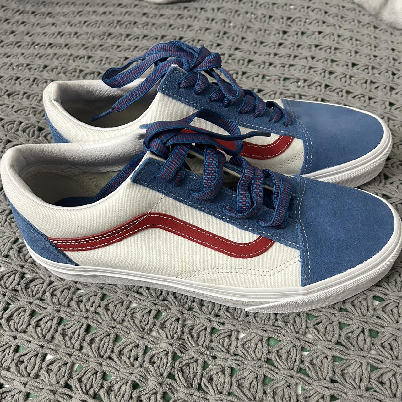 Blue red and white vans online