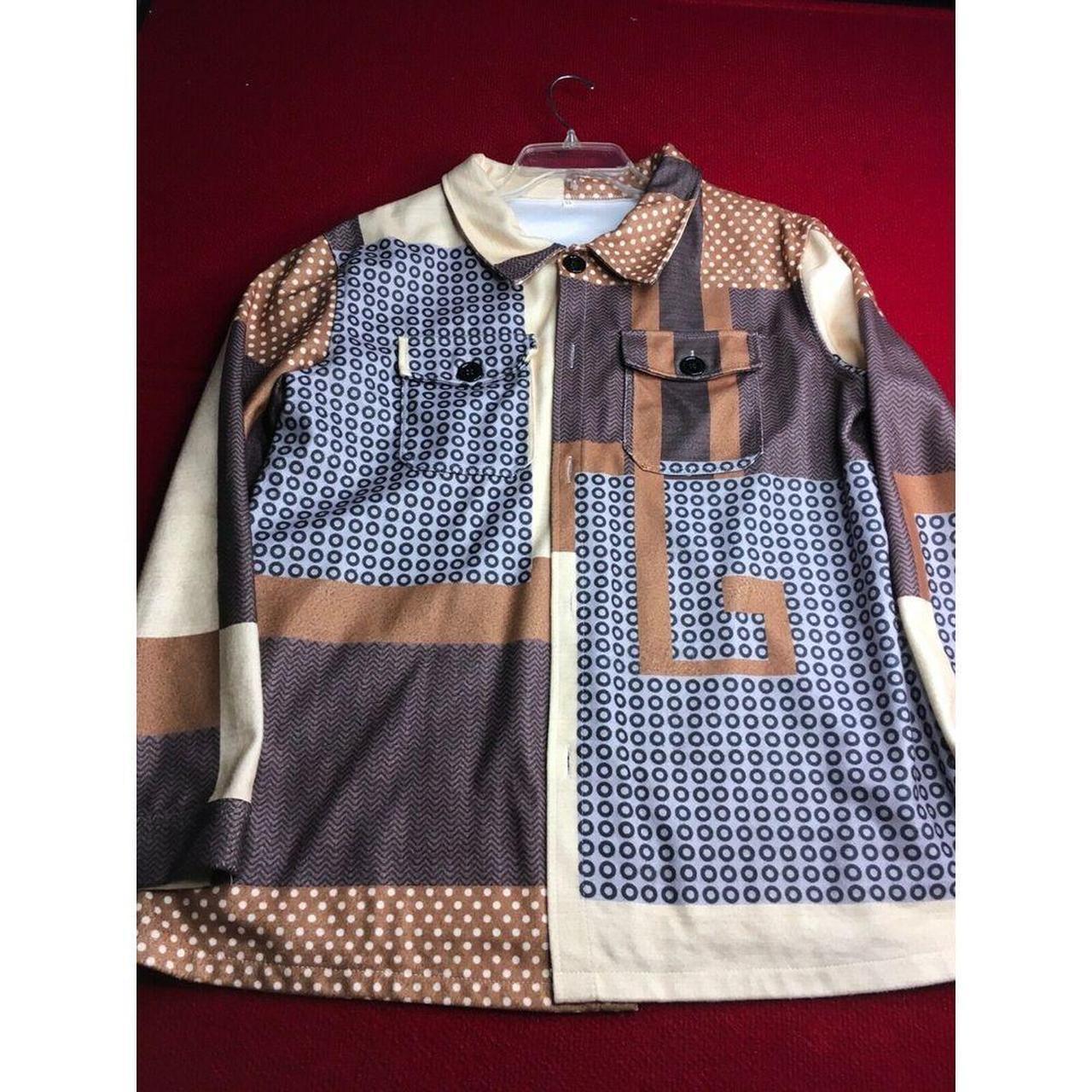 Women's Jacket - Brown - XL – Patchwork Button-Up… - image 1