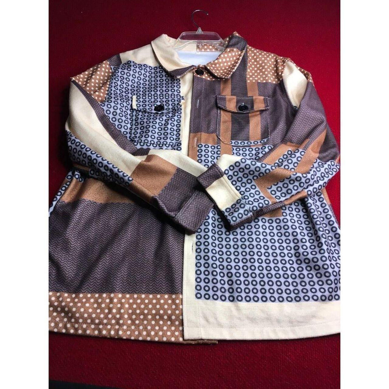 Women's Jacket - Brown - XL – Patchwork Button-Up… - image 2