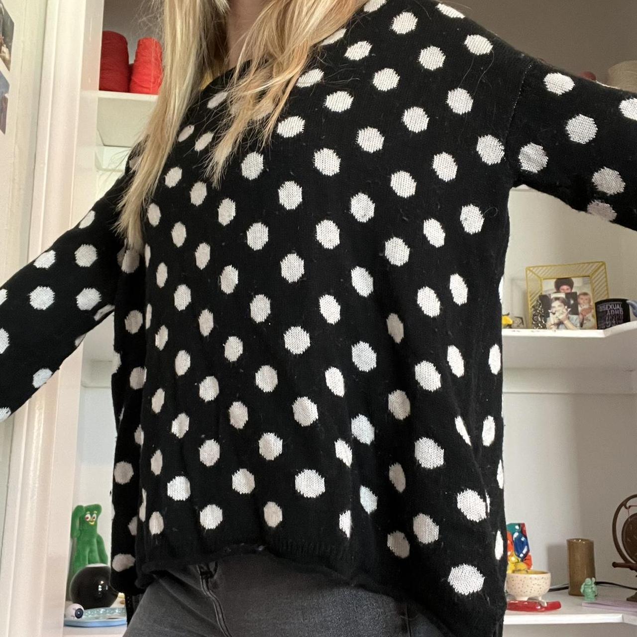 Black and white polka dot outlet jumper