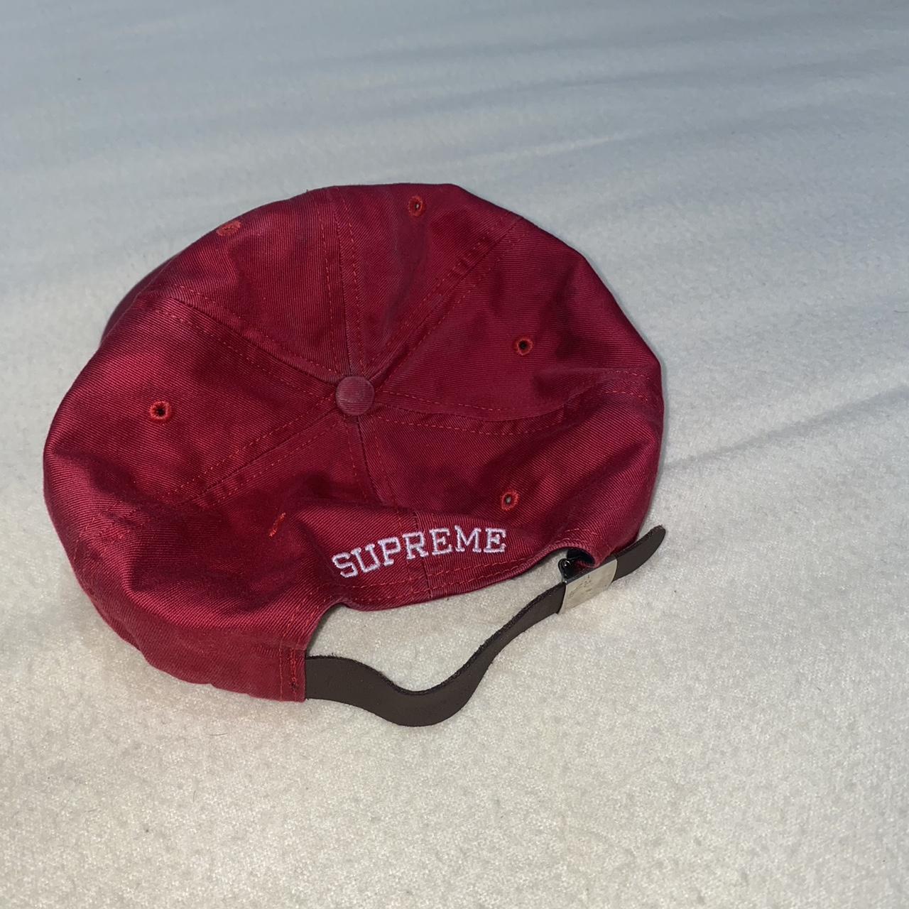 2014 SUPREME CANVAS S LOGO 6 PANEL HAT WORN &... - Depop