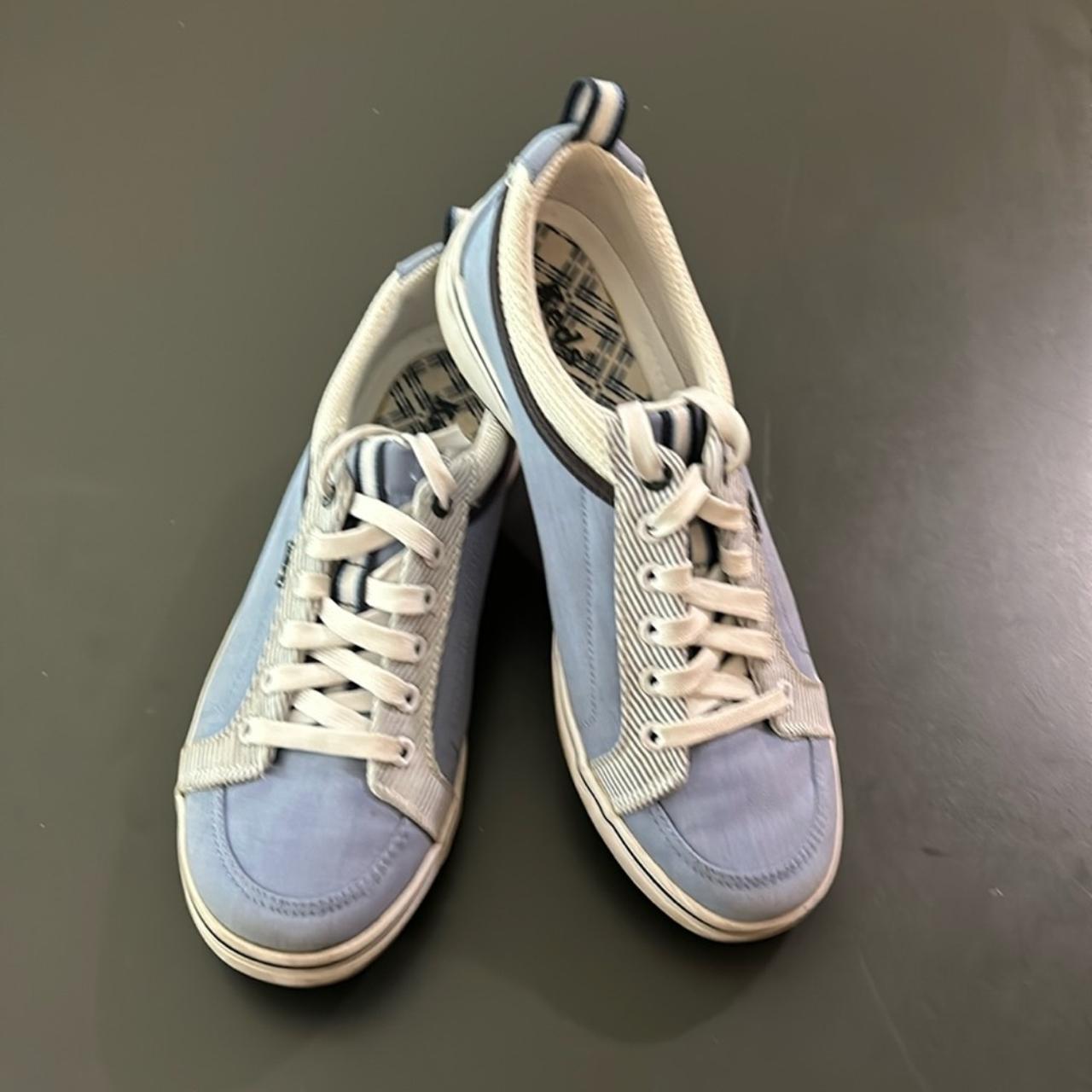 Blue and white striped keds online