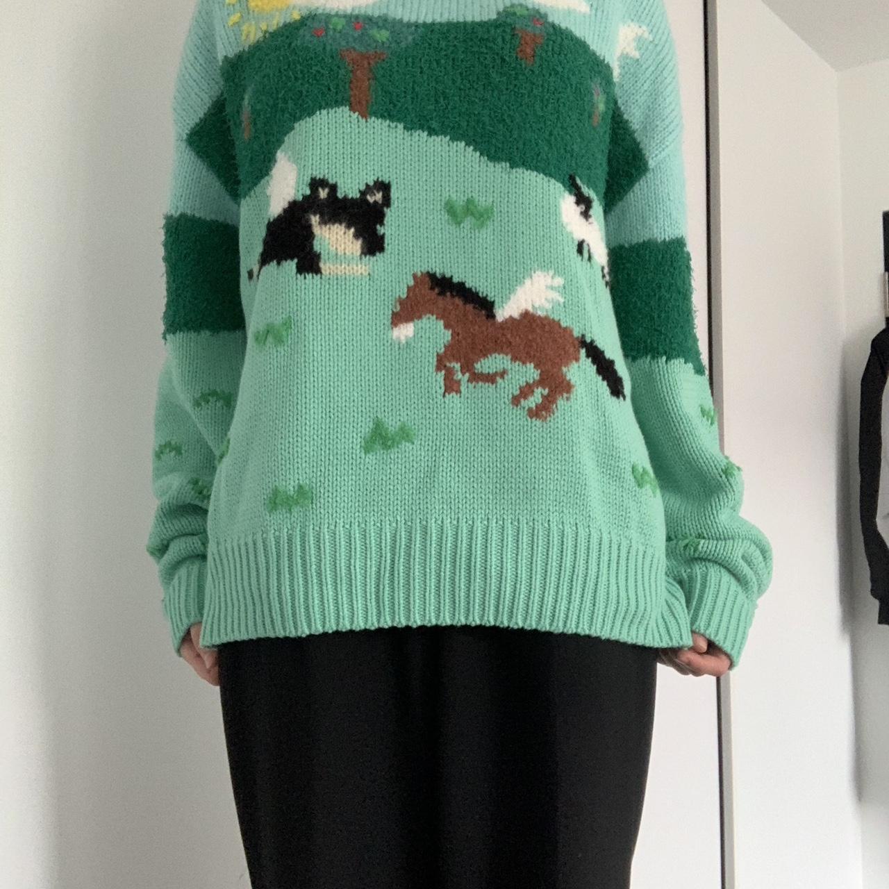 【ANDERSSON BELL】 FRANC INTARSIA SWEATER (LIGHT GREEN) Andersson bell summer garden intarsia sweater. | Depop