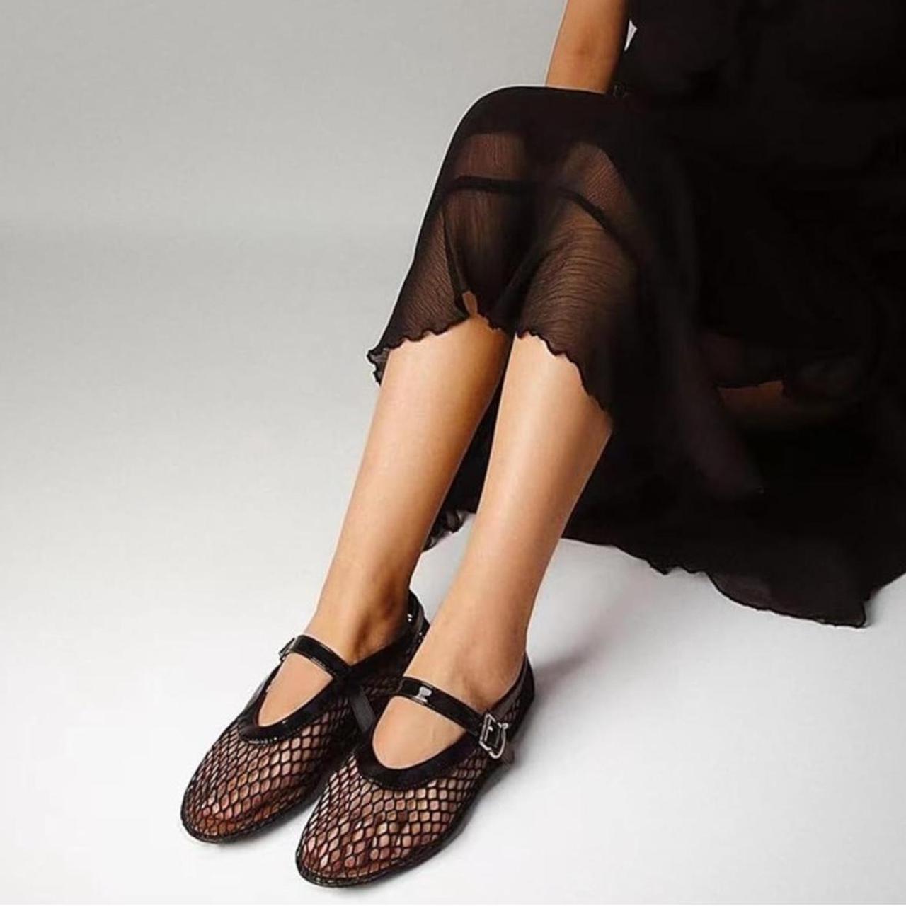 NWOT mesh ballet flats, size 7.5 Mesh black flats | Depop