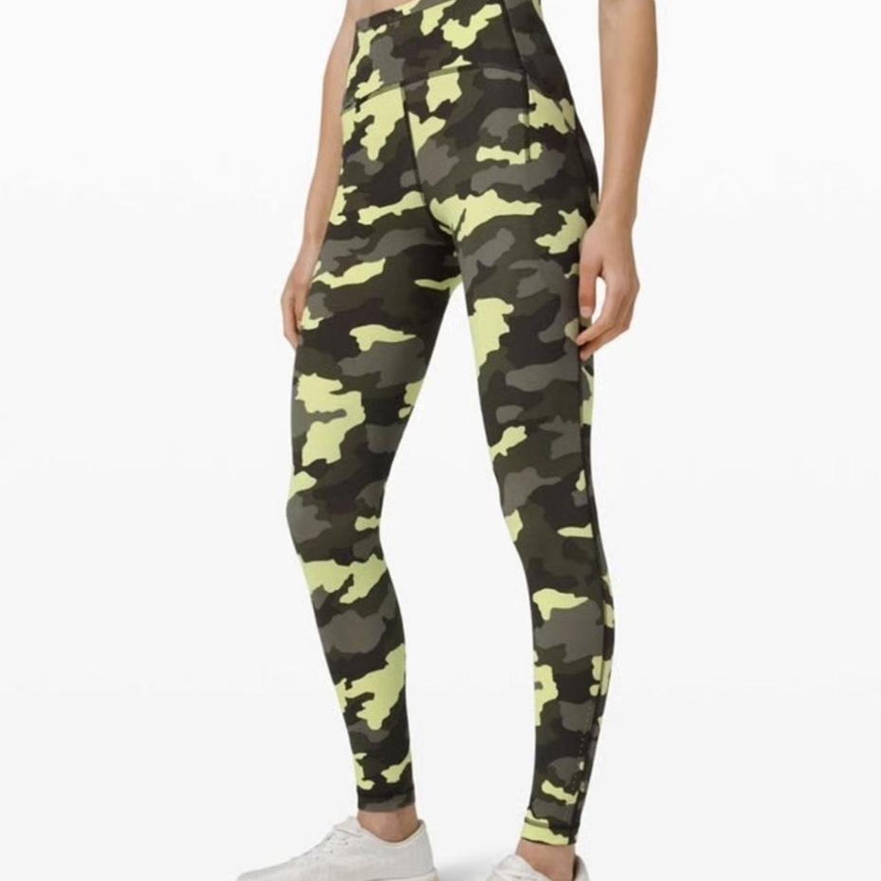 LULULEMON CAMO Fast and Free High Rise Tight Leggings Depop