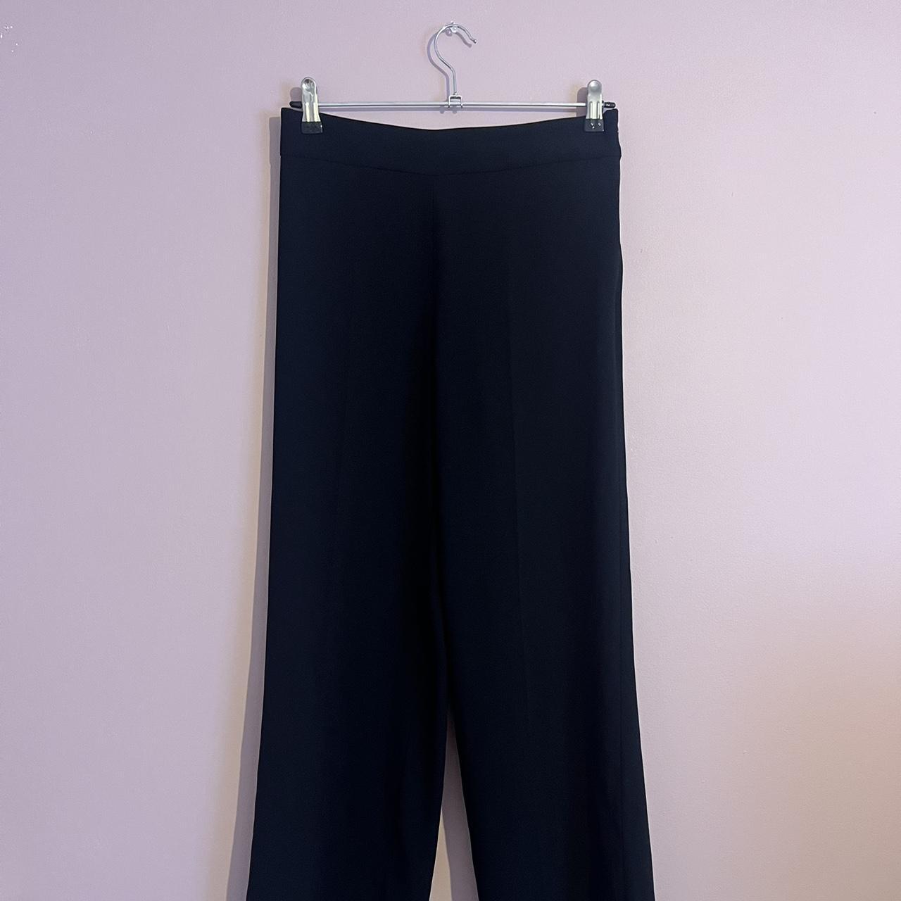 Zara black wide leg full length trousers Worn once... - Depop