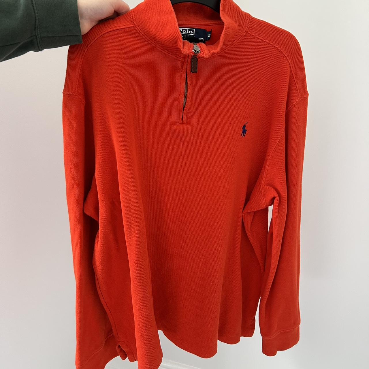 Men’s XL bright orange Ralph Lauren half zip ,... - Depop