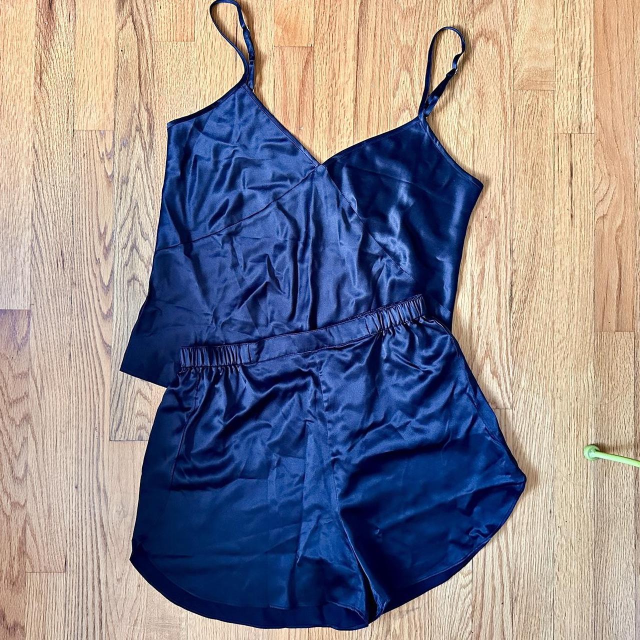 Petite Plume Silk Cami Pajama Set Lace Silk Tank And Shorts