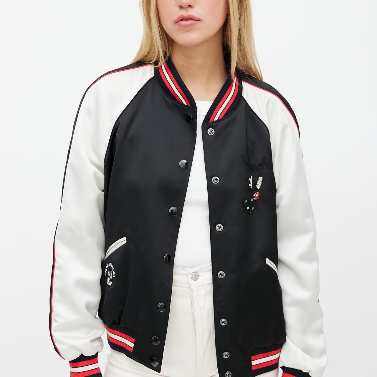 Coach x Disney black satin jacket featuring a stand | Depop