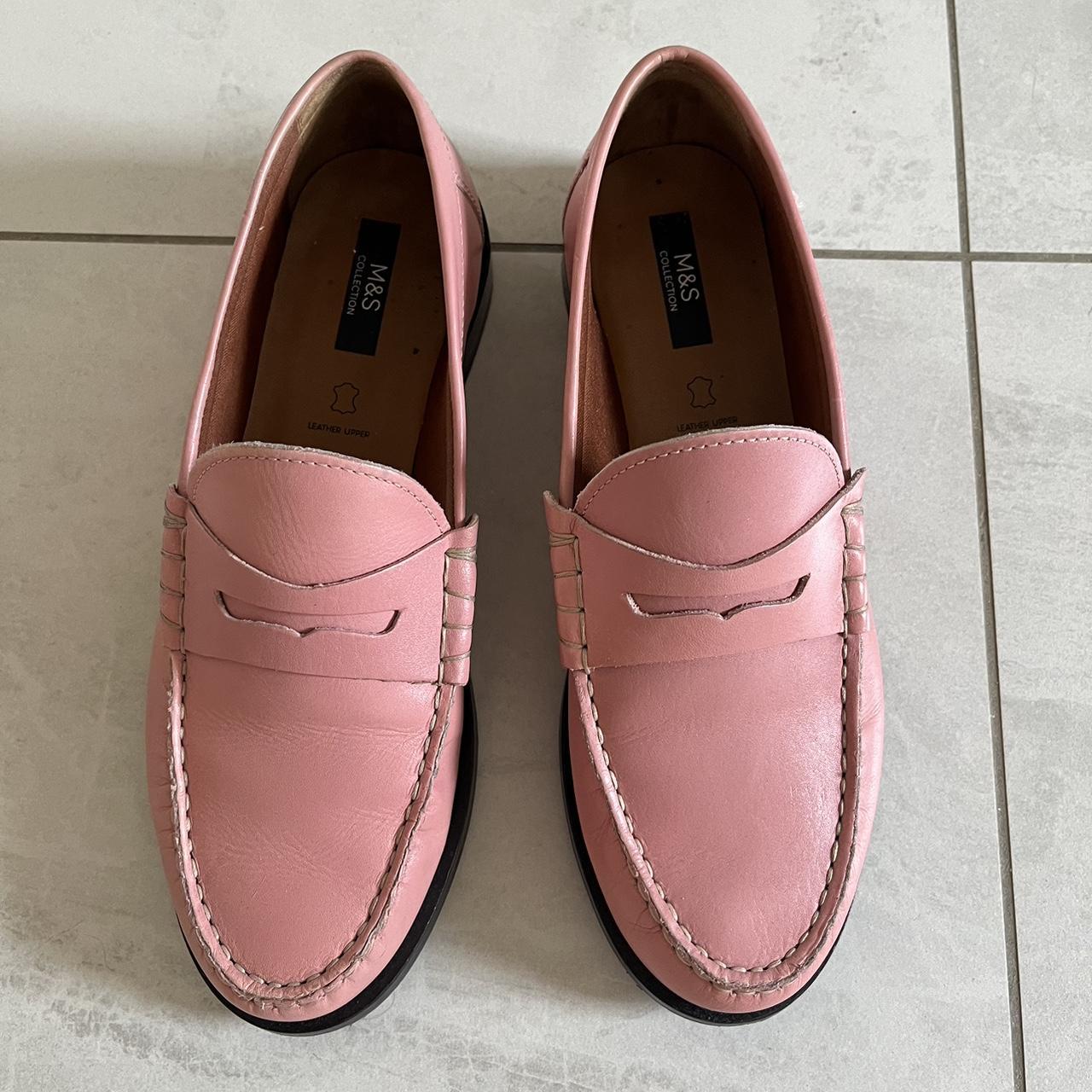 Pink leather loafers online