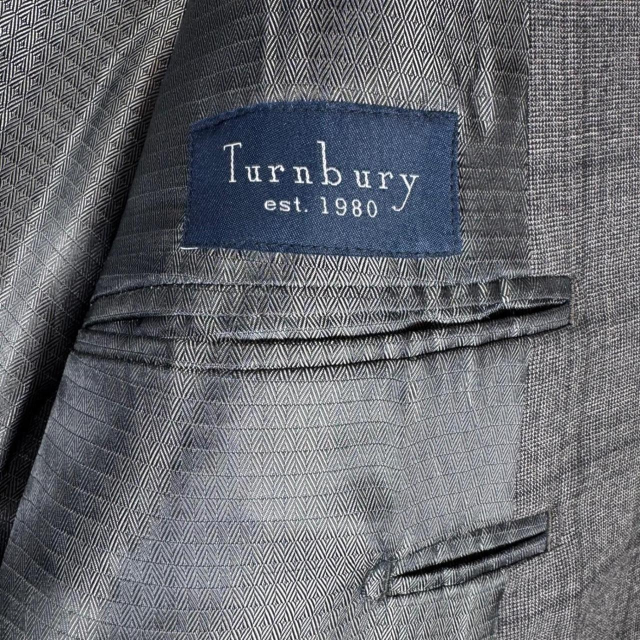 Preloved Men's Tailored jacket - Grey/Blue – Turn… - image 5