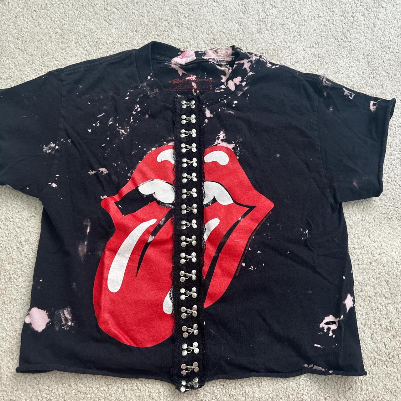 Distressed rolling stones t shirt online