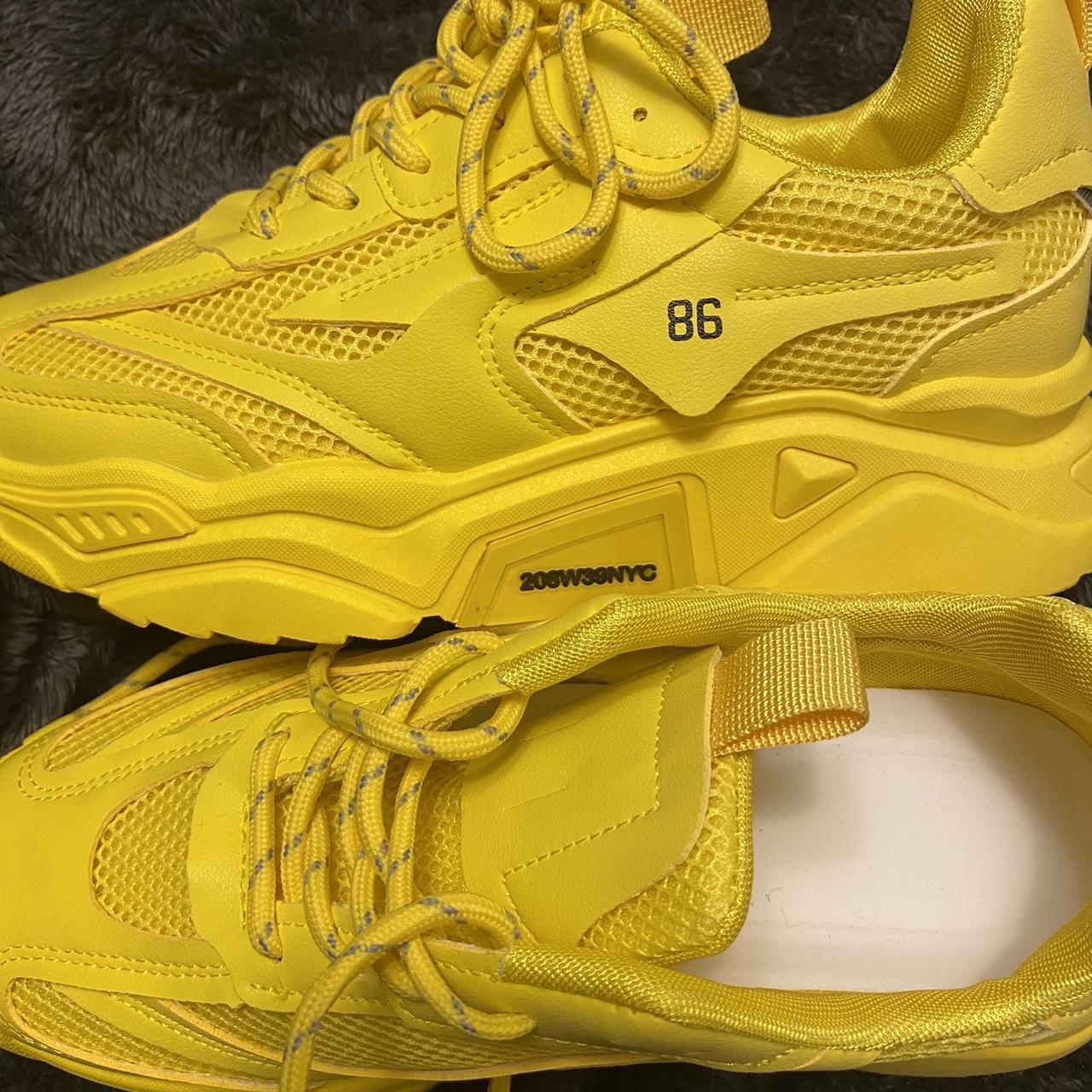 Chunky yellow trainers on sale