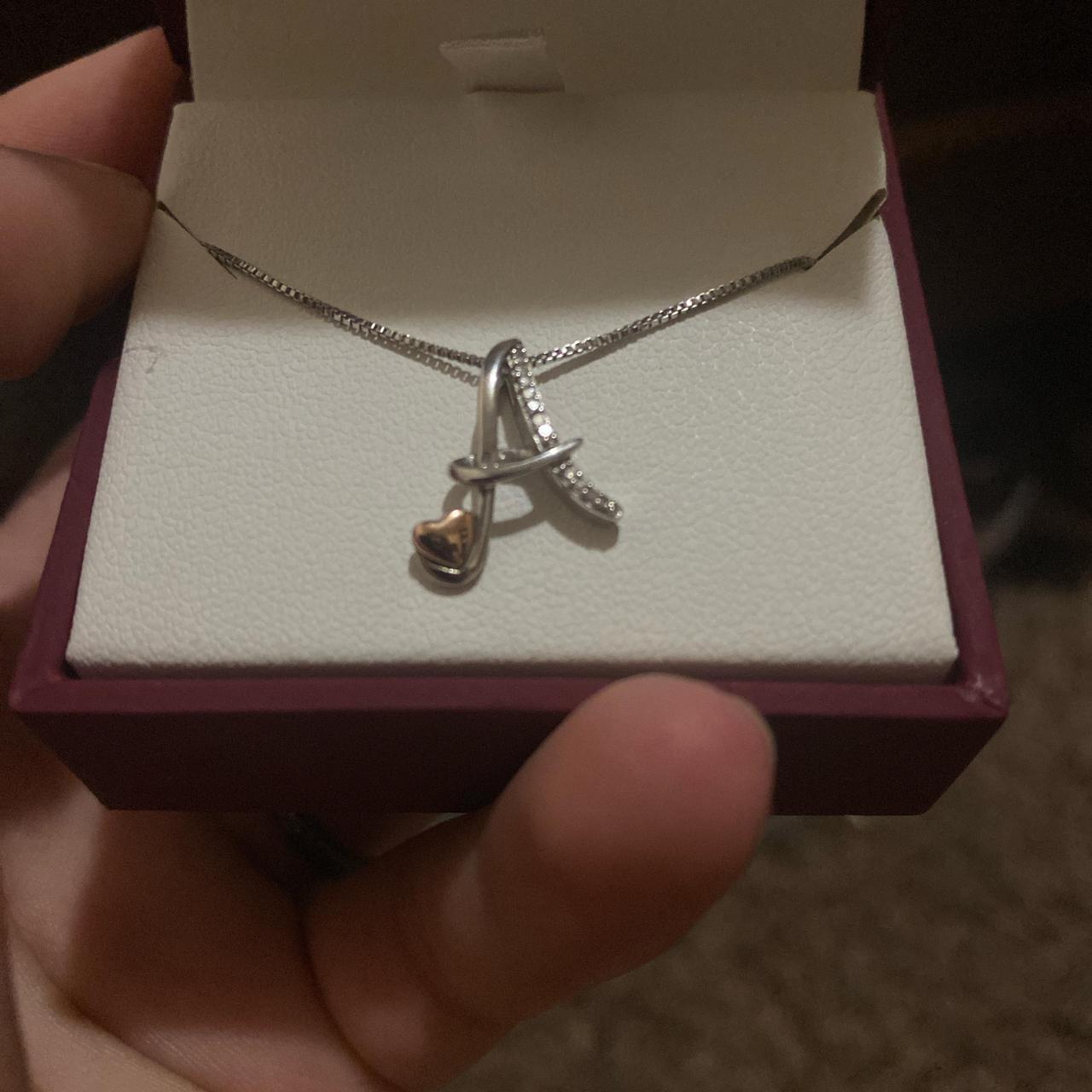 A Helzberg; I Am Loved Diamond A Initial Pendant