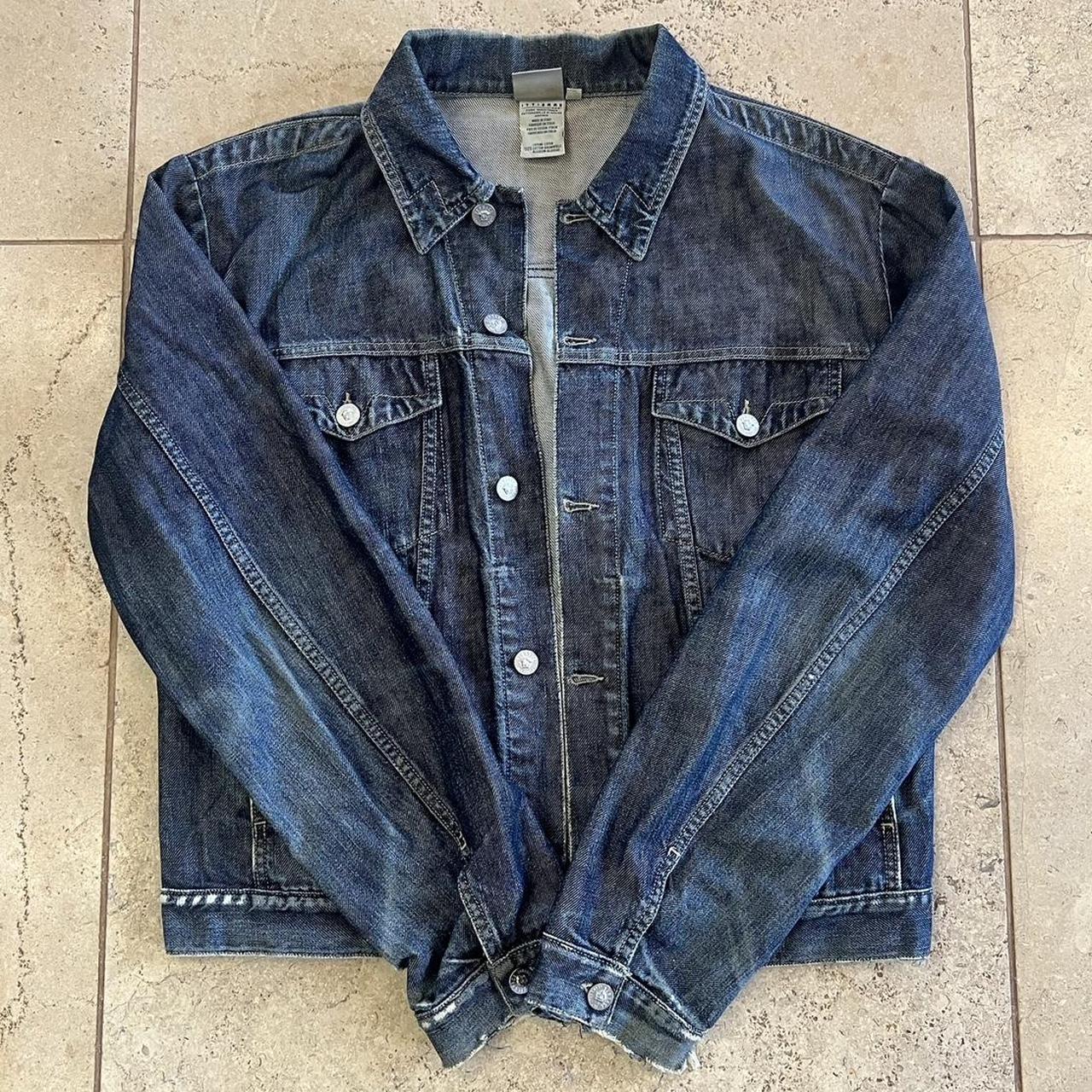 Vintage Versace Jean Jacket Size Large Cropped, boxy | Depop