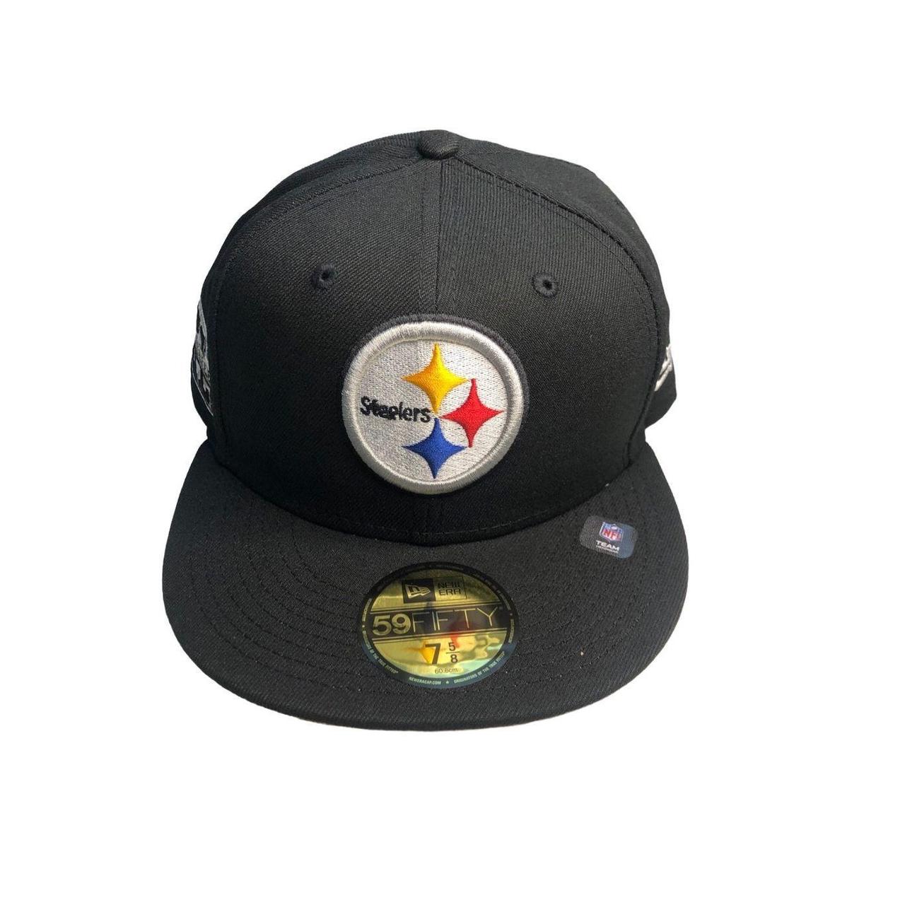 New Era Black Pittsburgh Steelers Super Bowl Patch 59FIFTY Fitted Hat