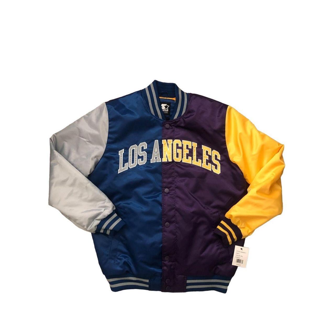 Starters Los Angeles Arch Satin Varsity Jacket Men's... - Depop