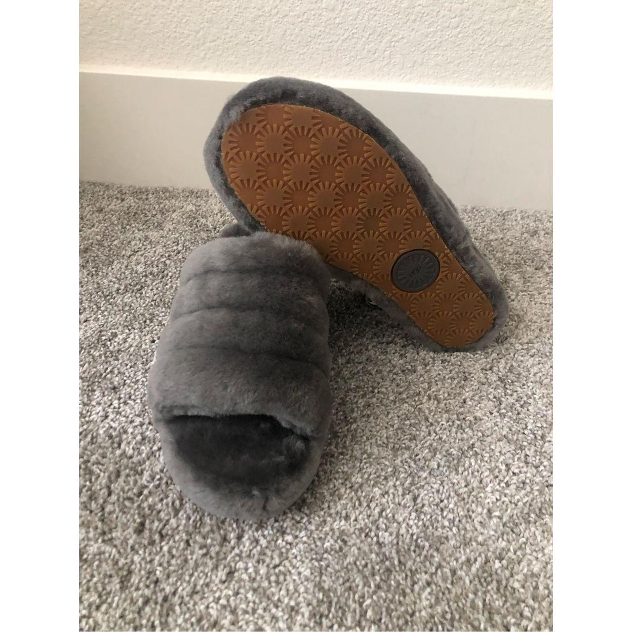 Grey ugg fluff yeah slide hot sale