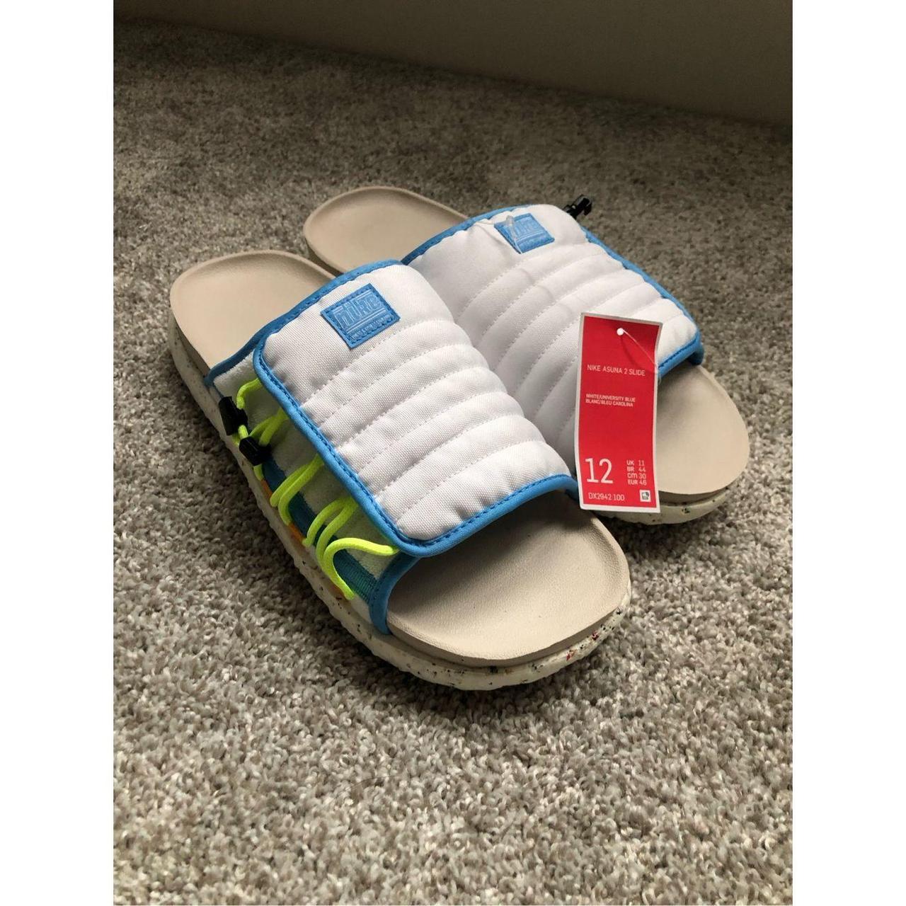 Blue nike hot sale slides men's