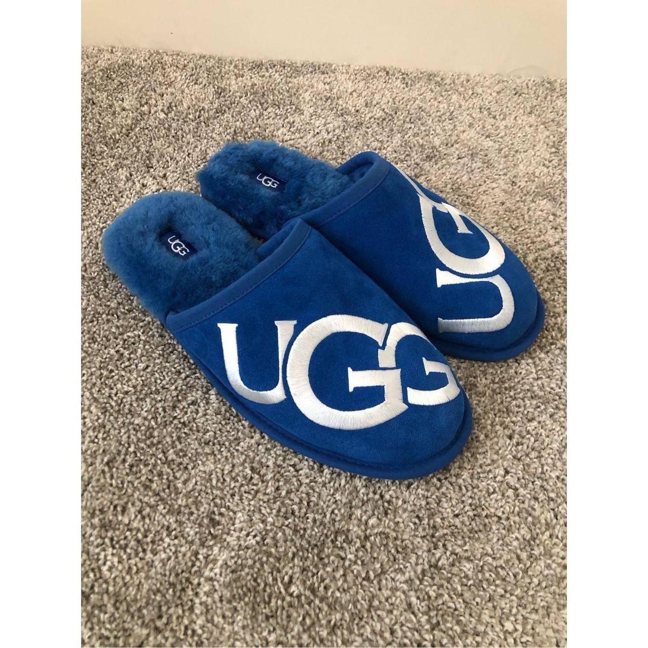 UGG Scuff Logo Slippers Men s Size 11 Royal Blue. Depop