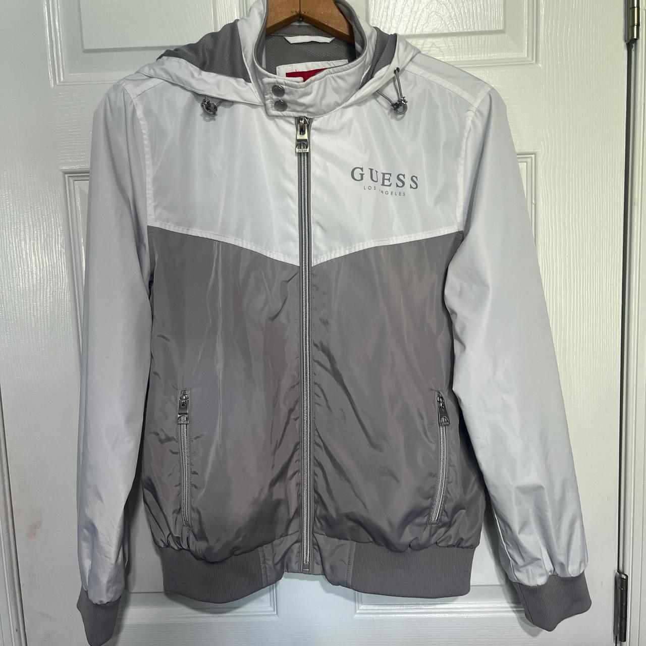 Guess grey and white windbreaker