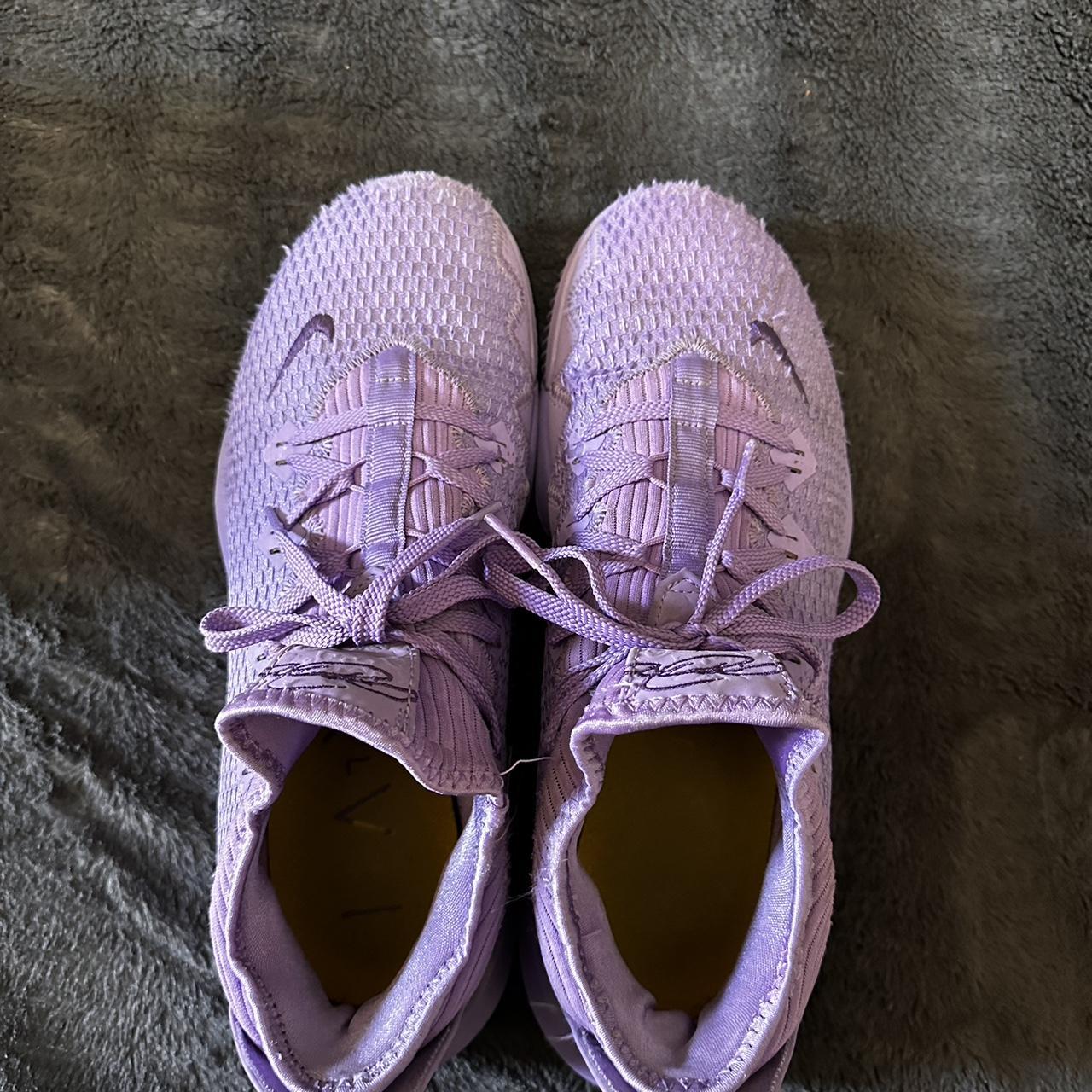 Nike LeBron 16 Low Atomic Purple worn for about