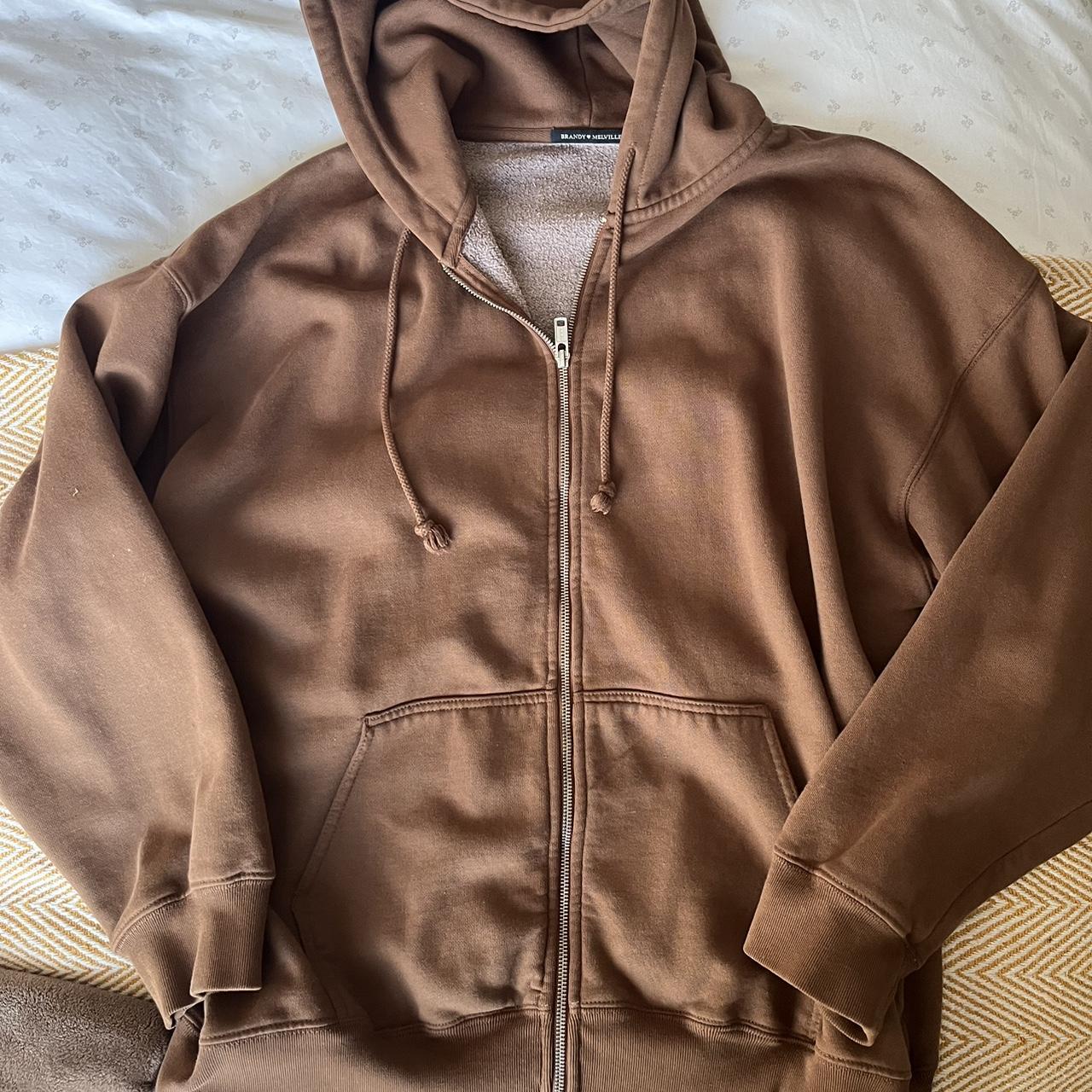 Brandy Melville Women's Brown Hoodie Depop
