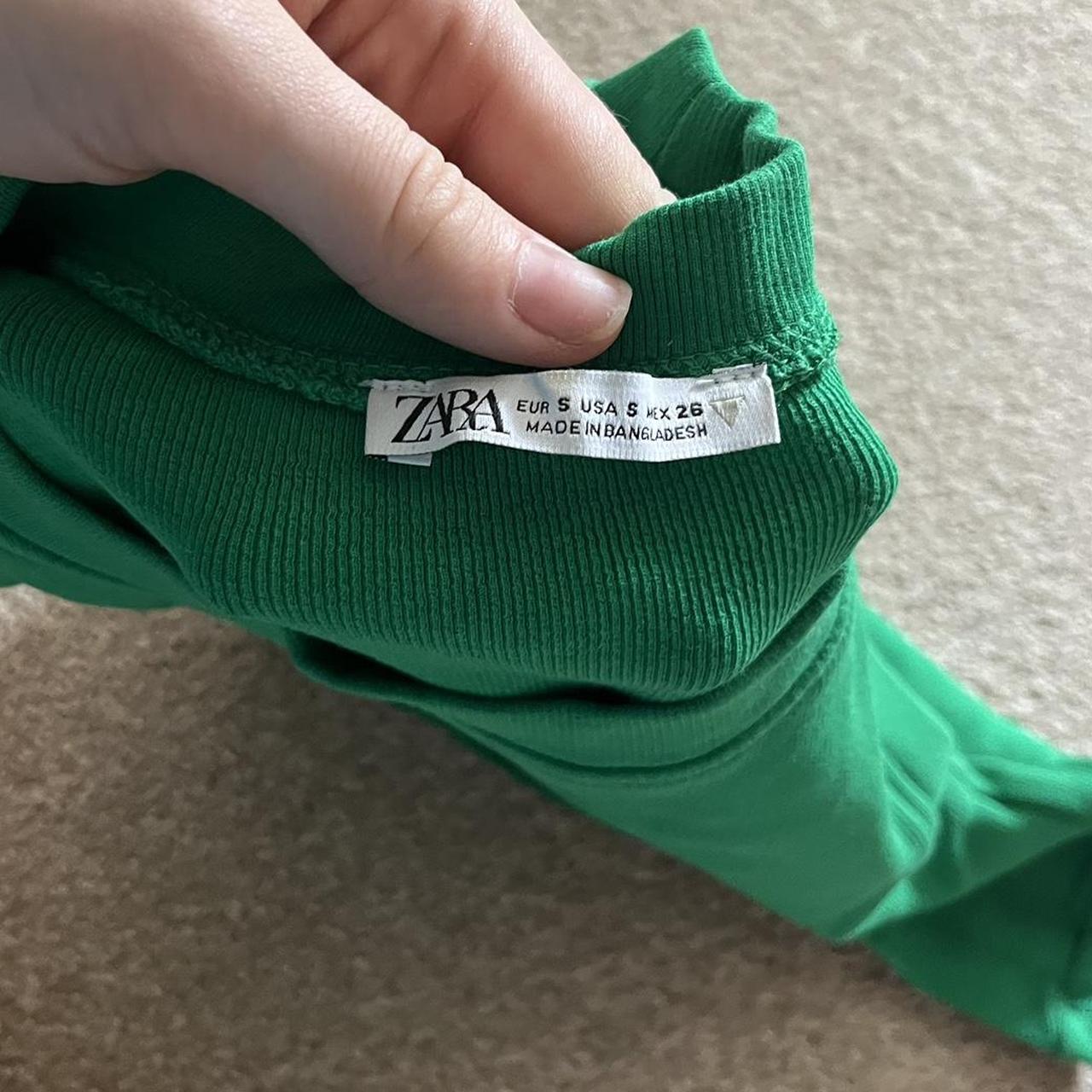 Zara Green crop vest top💚💚 ribbed green crop... Depop