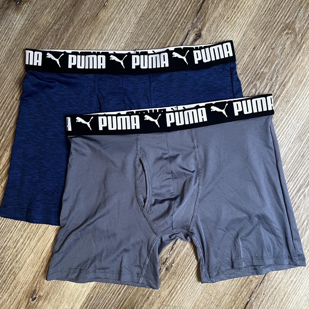 Puma blue and gray mesh boxer briefs activewear