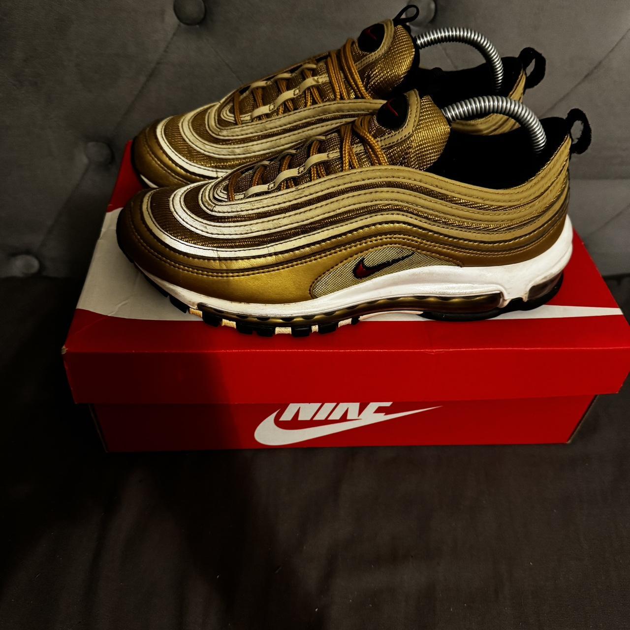 Gold Bullet Air Max 97 Gold And Red Men's Nike Air Max 97 OG
