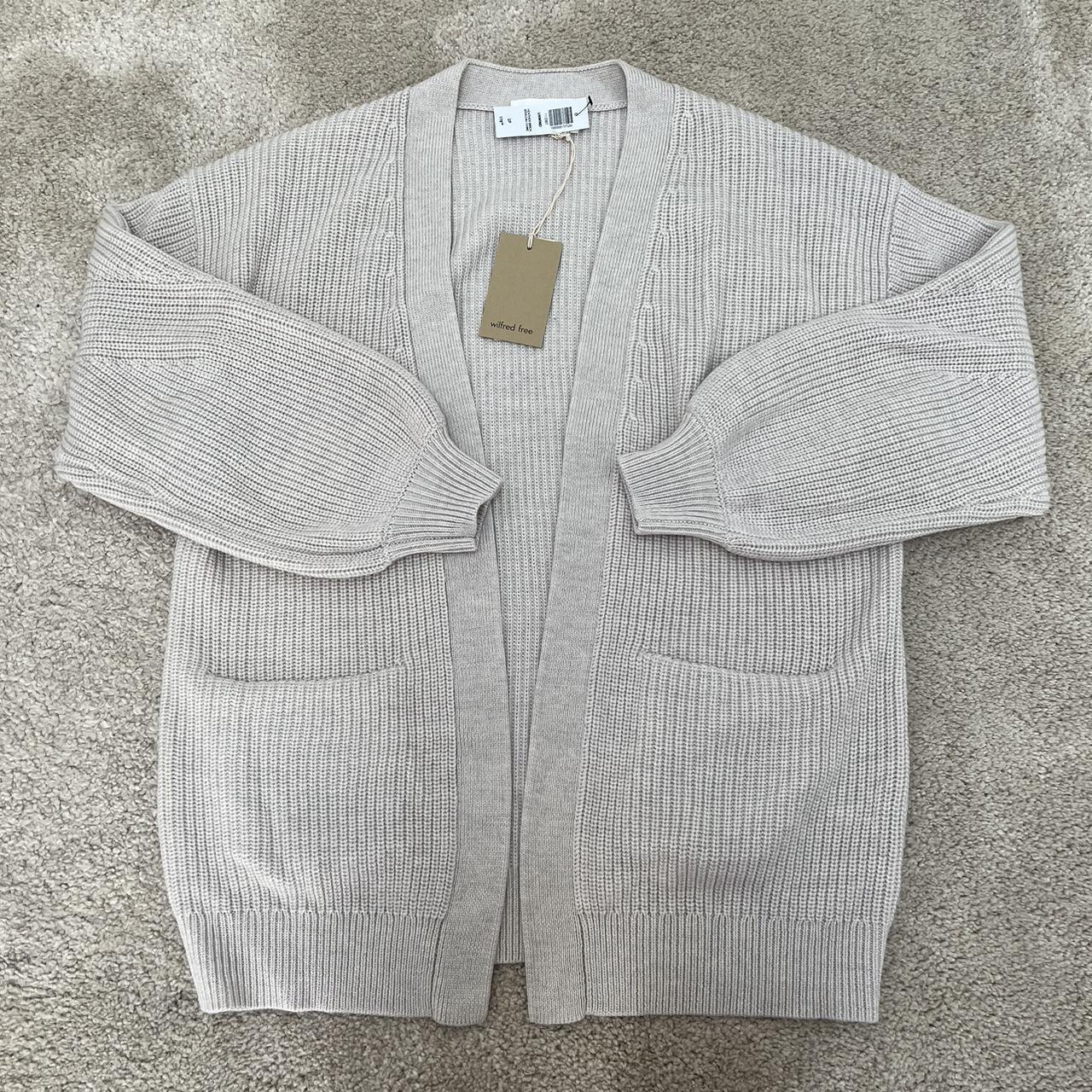 Aritzia unwind cardigan in light grey! It's in Depop