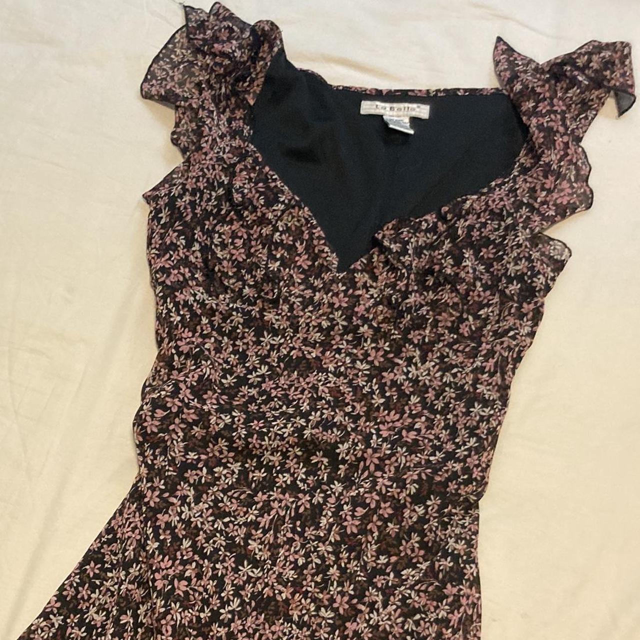 La Belle Women's Pink and Black Dress | Depop