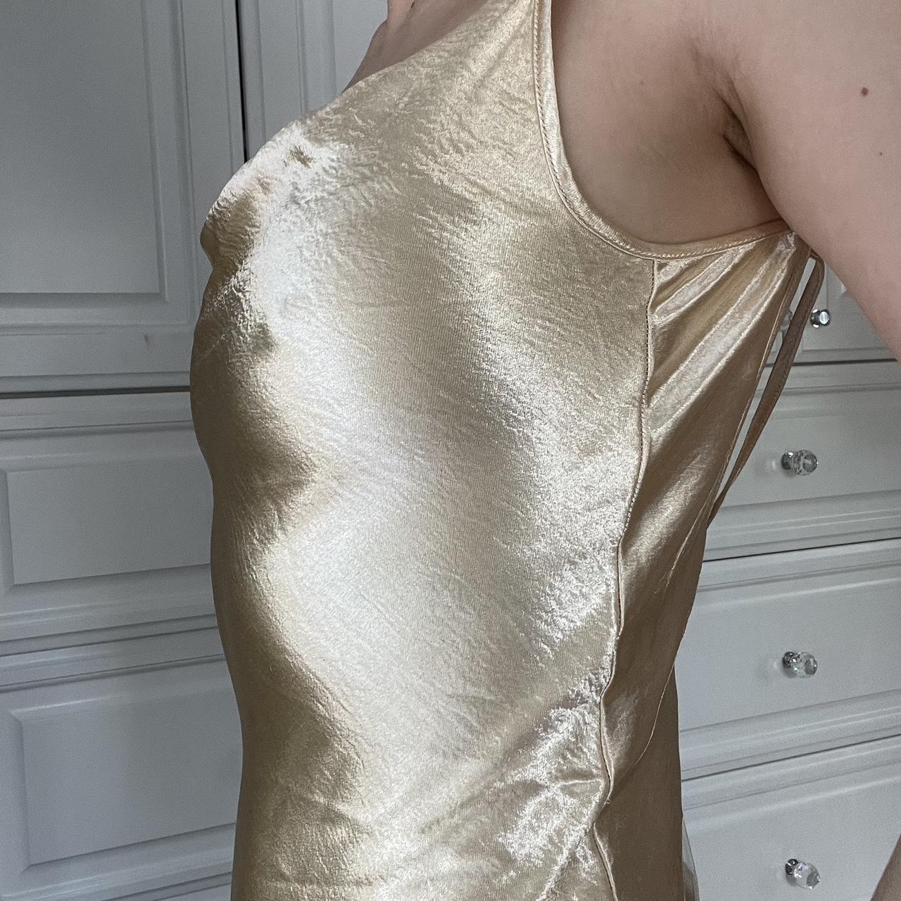 Rat & Boa Lumina Gold Satin Slip retailer Dress